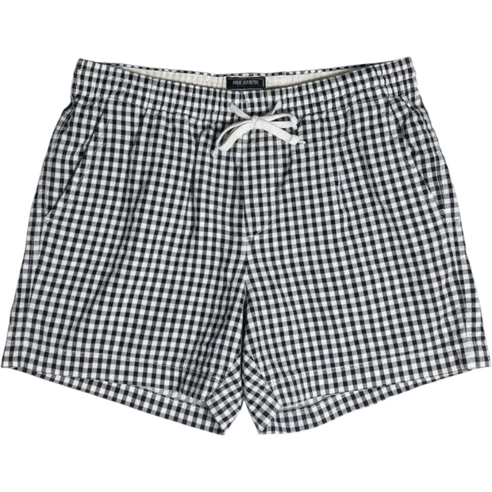 Todd Snyder Men Navy White Gingham Drawstring Weekend Shorts L 11-PA1582110-BL03